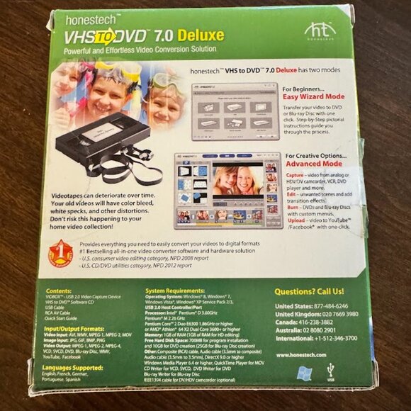 Honestech VHS to DVD/BLU-RAY 7.0 Deluxe Video Conversion Solution USB Windows - Picture 2 of 2